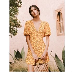 Faithful the brand illa mini dress in saffron
